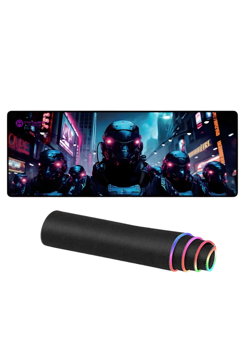 Mikuso Large Extended Mouse Pad Desk Mat – Non-Slip Rubber Base, Smooth Cloth Surface Gaming Mouse Pad for Keyboard & Mouse, Office Desk Pad for PC & Computer (3D Design) - Image 1
